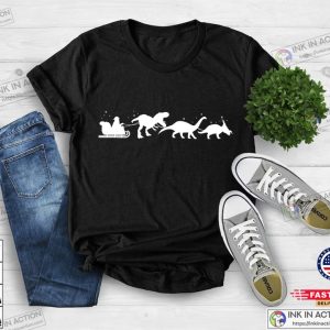 Christmas Dinosaurs Sleigh Ride Shirt Boys Xmas Gift Funny Christmas 3