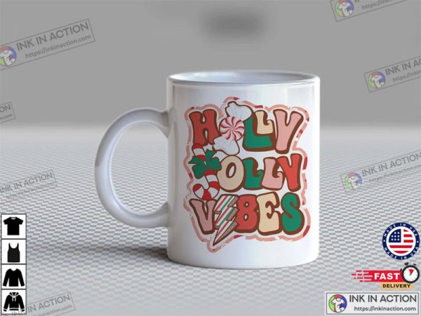 Holly Jolly Vibes Santa Christmas Mug