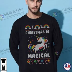 Christmas Is Magical Unicorn Ugly Crew Neck Sweatshirt