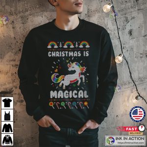 Christmas Is Magical Unicorn Ugly Crew Neck Sweatshirt