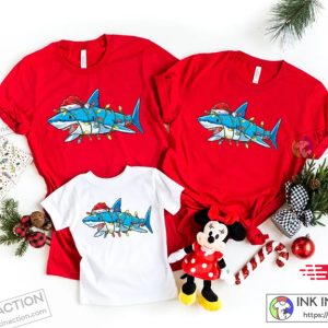 Santa Hat Shark Animal Cute Christmas Shirts