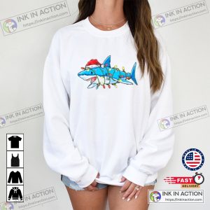 Santa Hat Shark Animal Cute Christmas Shirts