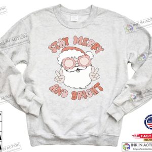 Stay Merry And Bright Santa Christmas Sweatshirt For Kids