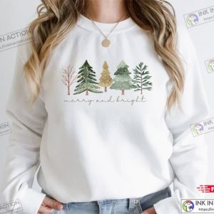 Christmas Sweatshirt Merry and Bright Sweatshirt Christmas Tree Sweatshirt 2