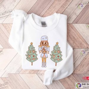 Christmas Tree Nutcracker Graphic Winter Sweatshirt