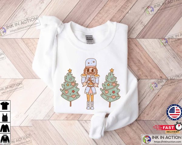 Christmas Tree Nutcracker Graphic Winter Sweatshirt