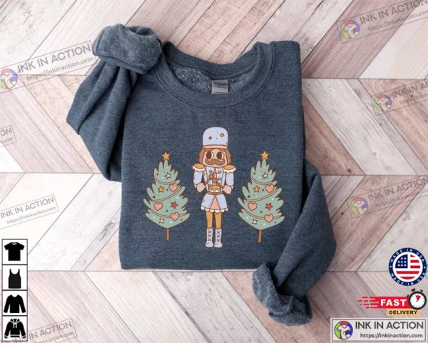 Christmas Tree Nutcracker Graphic Winter Sweatshirt