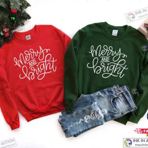 Christmas Sweatshirts For Women Merry and Bright Sweatshirt Christmas Holiday Sweatshirt 2 1