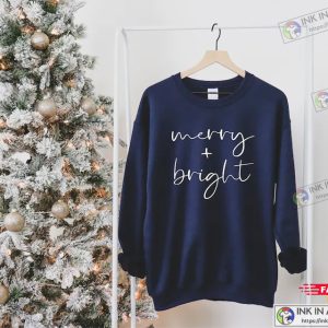 Christmas Sweatshirts for Women Merry and Bright Sweatshirt 1