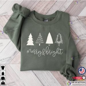 Christmas Tree, Merry & Bright Shirt, Christmas Shirts