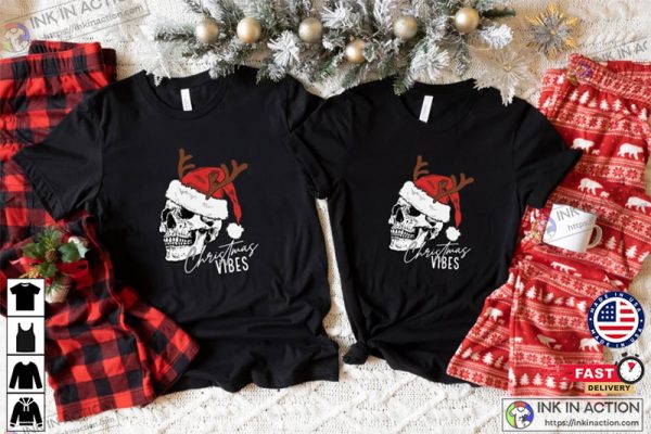 Christmas Vibes Sweatshirt, Christmas Skeleton Shirt, Christmas Crewneck Sweater, Holiday Gift