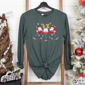 Christmas Wine Christmas Gift Wine Merry Christmas Long Sleeve Wine Glass Santa Hat Sweater 5