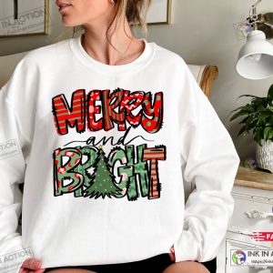 Christmas Womens Christmas Sweatshirt Merry And Bright Sweatshirt 2
