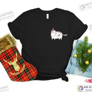 Christmas cat pocket shirt Cat pocket size shirt Meow Christmas Shirt Kitten shirt Meowy Christmas shirt