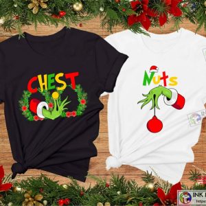 Couples Christmas Chest Nuts Couple Crew Shirt
