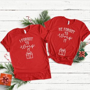 Couples Christmas Pregnancy Announcement Shirts, Christmas Baby Announcement Shirts