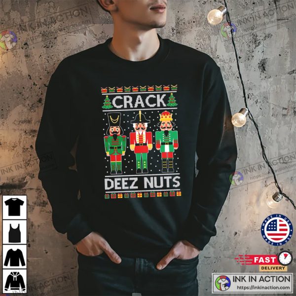 Crack Deez Nuts Ugly Christmas T-shirt