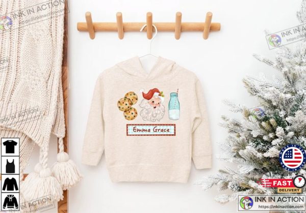 Custom Christmas Santa Shirt for Kids, Personalized Toddler Name Christmas Shirt, Baby Christmas Tee