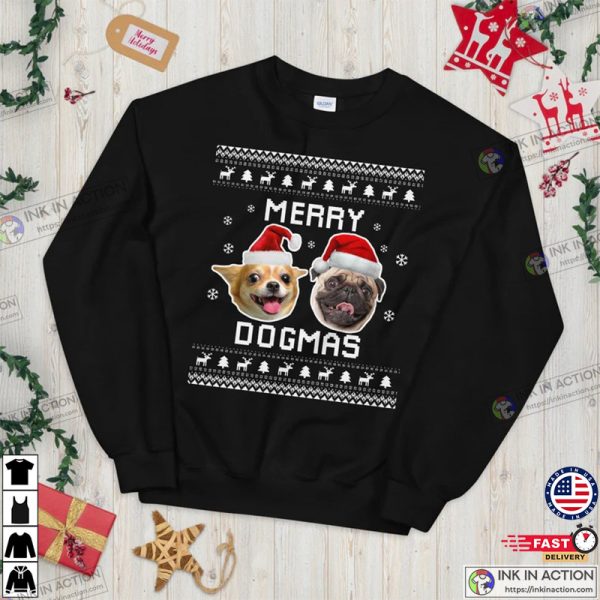 Custom Dog’s Picture Ugly Christmas Sweater, Holidays Sweatshirt with Dogs’ Photo, Personalized Dog Face Sweater, Dog Owner Sweatshirt 2022