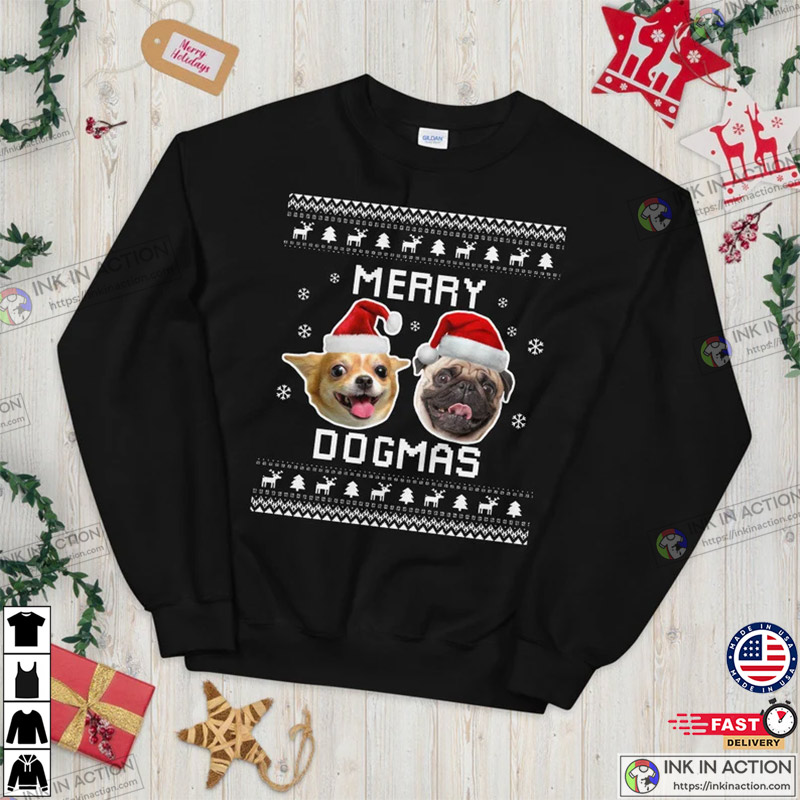 Custom Dog's Picture Ugly Christmas Sweater, Holidays Sweatshirt