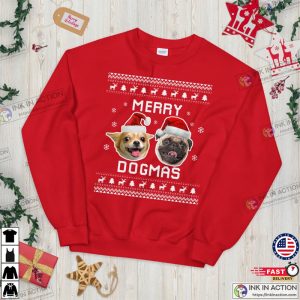 Custom Dogs Picture Ugly Christmas Sweater Holidays Sweatshirt with Dogs Photo Personalized Dog Face Sweater Dog Owner Sweatshirt 2022 3