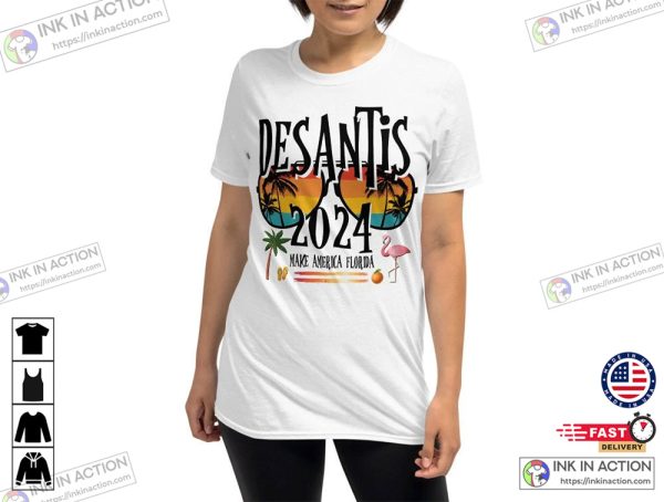 DeSantis 2024 Election T-Shirt Make America Florida Cool Republican DeSantis Hot Shirt