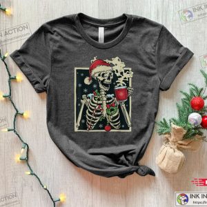 Dead Inside Skeleton Christmas Sarcastic Christmas Coffee Shirt