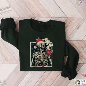 Dead Inside Skeleton Christmas Sweatshirt Sarcastic Christmas Coffee Shirt 3