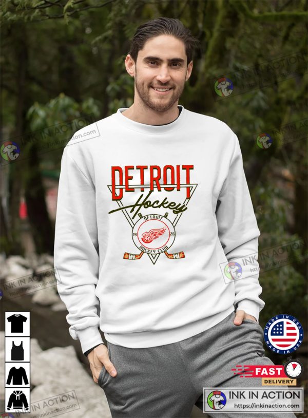 Detroit Red Wings Jersey Sweatshirt Detroit Tee Hockey Sweatshirt Detroit Hockey Essential Shirt