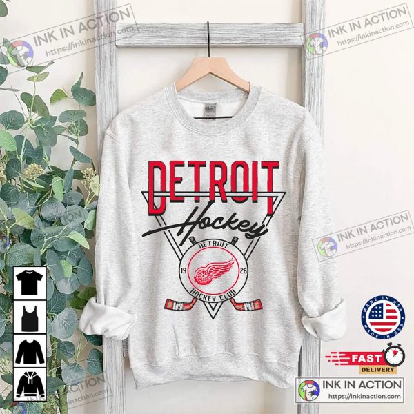 Detroit Red Wings Jersey Sweatshirt Detroit Tee Hockey Sweatshirt Detroit Hockey Essential Shirt