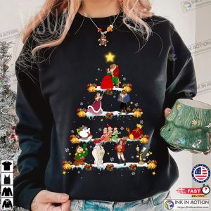 Disney Beauty and The Beast Group Shot Christmas Tree ShirtBelle The Beast Lumiere Cogsworth Mrs.Potts Chip Christmas Shirt Unisex T shirt 1