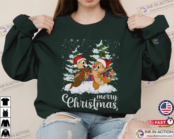 Disney Chip And Dale Merry Christmas Shirt, Rescue Rangers Sweatshirt, Disney Chipmunks Double Trouble Shirt