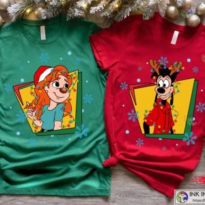Disney Classic Max and Roxanne Christmas Lights Couples Shirts