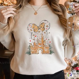 Gingerbread Walt Disney Castle Christmas Shirt 1
