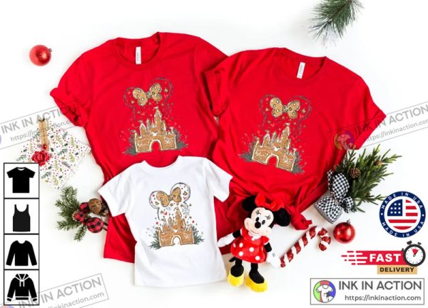 Gingerbread Walt Disney Castle Christmas Shirt