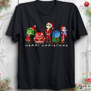 Disney Inside Out Group Characters Christmas Lights Merry Christmas Disgust Anger Joy Sadness Fear Santa Costume Shirt Unisex T shirt 2