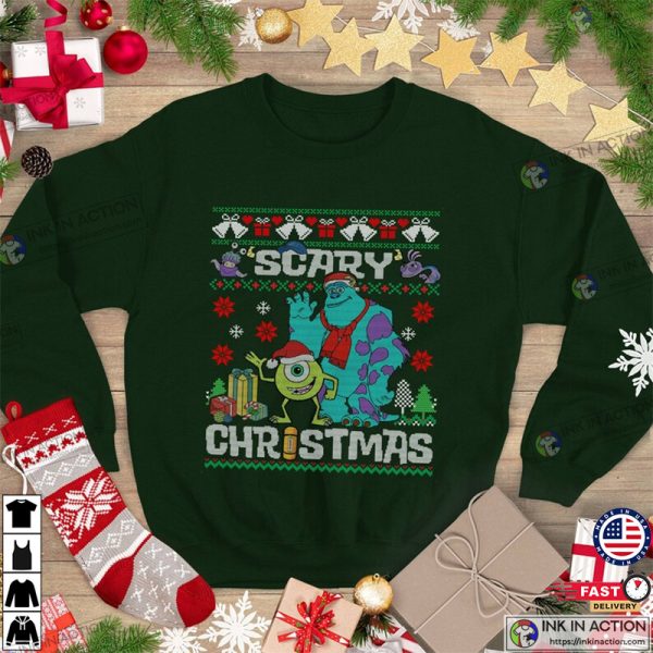 Disney Pixar Monsters Inc Ugly Christmas Sweater, Monsters University Christmas Shirt