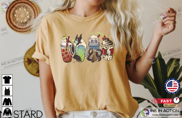Disney Villain Coffee Comfort Colors Shirt, Disney Shirt, Cute Fall T-Shirt