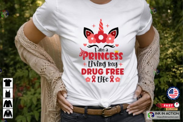 Drug Free Princess Red Ribbon Week No To Drugs Essential Shirt