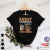 Easily Distracted By Cats And Books Lover Cat Shirt