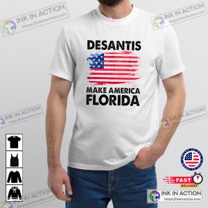 Fashion Tshirt Vintage Trump DeSantis 2024 Election Make America Florida Gift Shirt 2