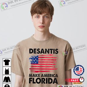 Fashion Tshirt Vintage Trump DeSantis 2024 Election Make America Florida Gift Shirt 3
