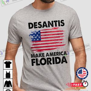Fashion Tshirt Vintage Trump DeSantis 2024 Election Make America Florida Gift Shirt 4