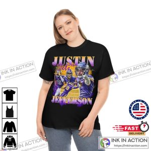 Football JUSTIN JEFFERSON Tshirt Vintage Bootleg 90s Retro Shirt 3
