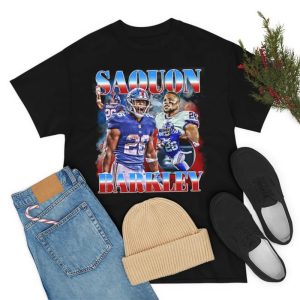 Football SAQUON BARKLEY Vintage Tshirt Bootleg 90s Retro Shirt New York Giants 2