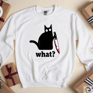 Funny Black Cat Shirt Cat What Sweater Gifts Funny Cat Gift Cat Lover Shirt Murderous Cat Tee 3