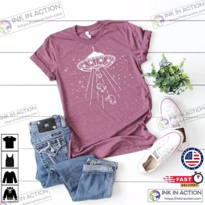 Funny UFO Cute Cat Lover Shirt 3