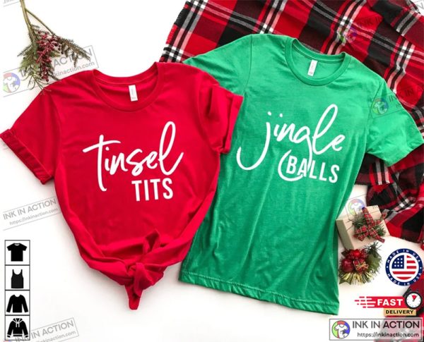 Funny Christmas Couple Matching Shirts, Bride and Groom Mr Mrs Christmas Shirts