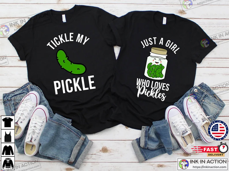 Funny Tickle My Pickle Couple Matching Shirts - Print your thoughts. Tell  your stories.