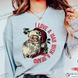 Funny Santa Beard, Cute Christmas Shirt, For Women Christmas Graphic Christmas Tee